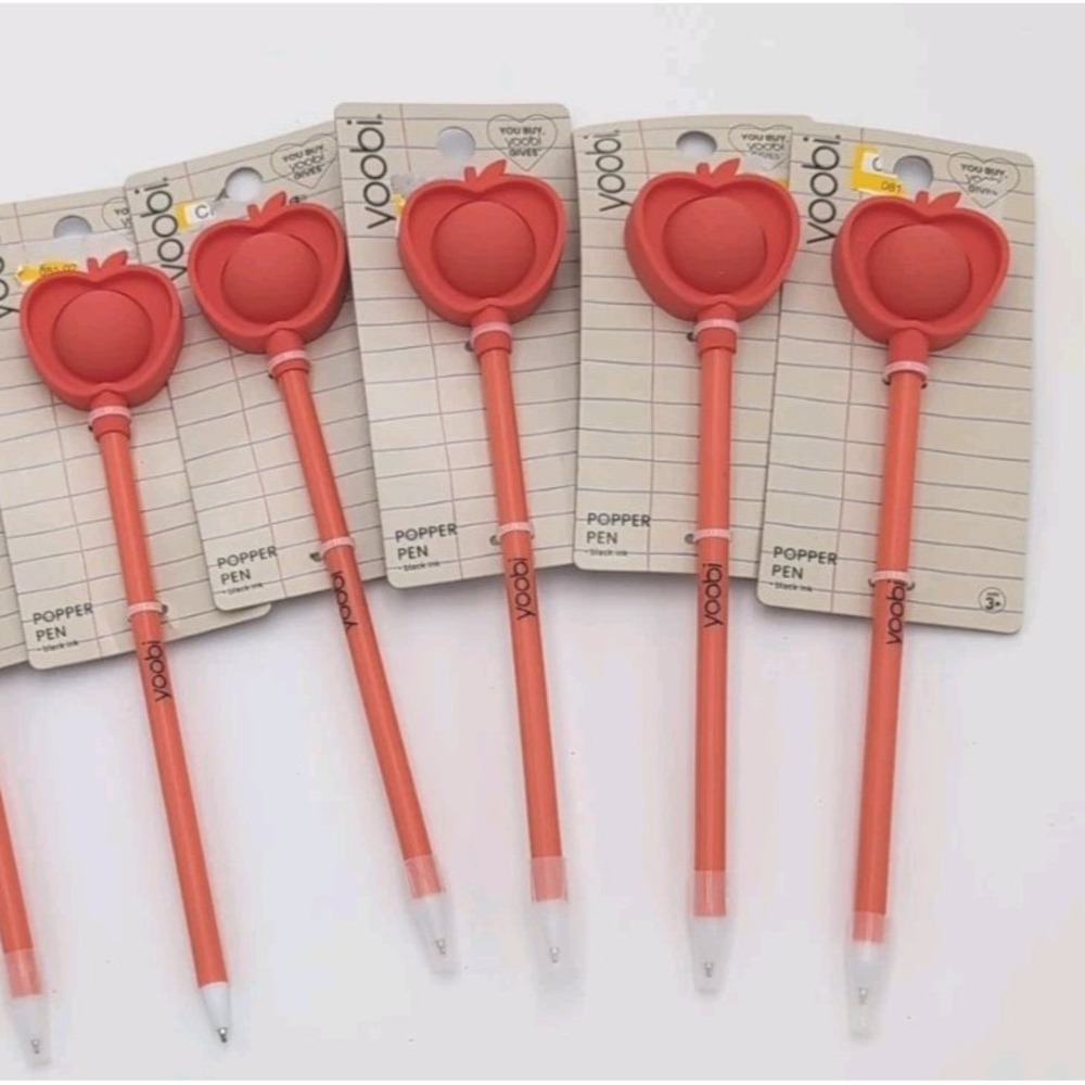 5-Yoobi Novelty Pens~ popper red apple~ New Pens